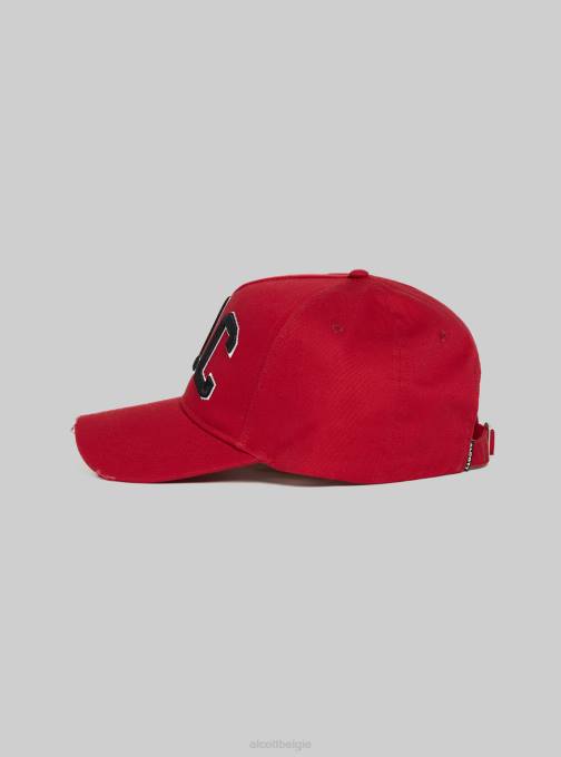 Heren Alcott rd2 rood middel cappello met visie en met patch accessoires PT24655