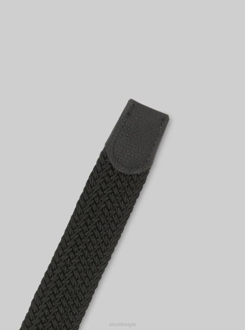 Heren Alcott bk1 zwart cintura intrecciata accessoires PT24695