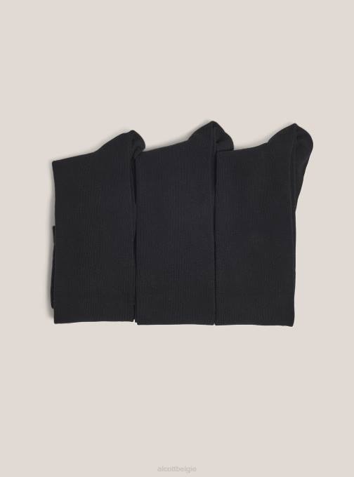 Heren Alcott bk1 zwart set van 3 sokken accessoires PT241002