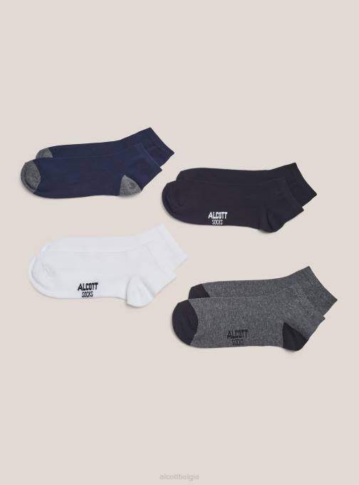 Heren Alcott uniek set van 4 paia calzini basico accessoires PT241184