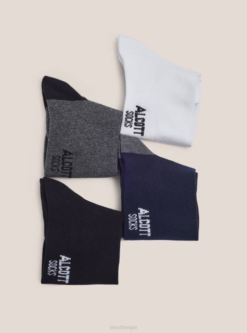 Heren Alcott uniek set van 4 paia calzini basico accessoires PT241184