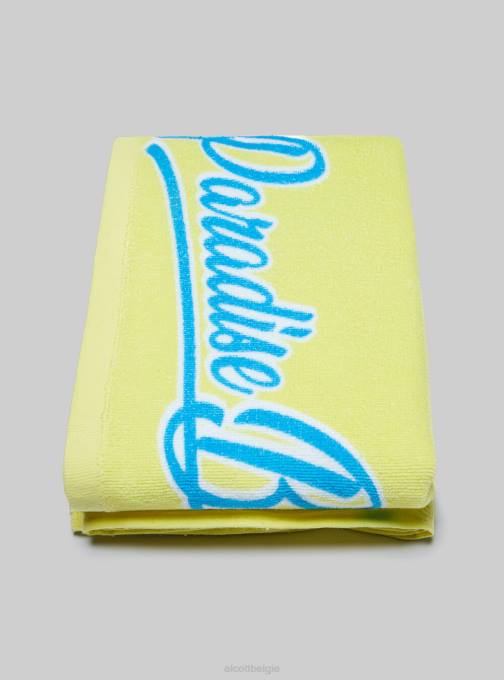 Heren Alcott fpk1 donkerroze fluo katoenen strandlaken met print accessoires PT24464