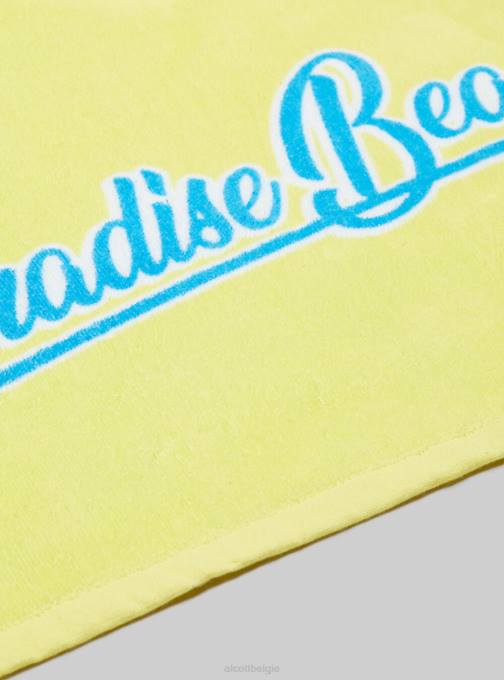 Heren Alcott fpk1 donkerroze fluo katoenen strandlaken met print accessoires PT24464