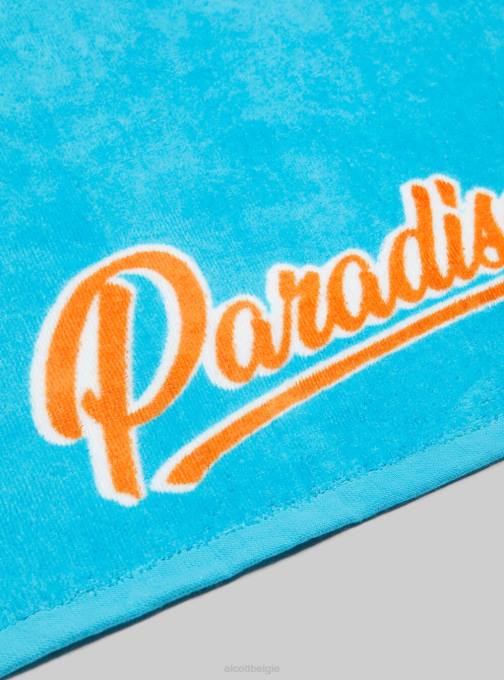 Heren Alcott fpk1 donkerroze fluo katoenen strandlaken met print accessoires PT24465