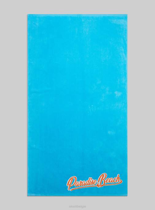 Heren Alcott fpk1 donkerroze fluo katoenen strandlaken met print accessoires PT24465