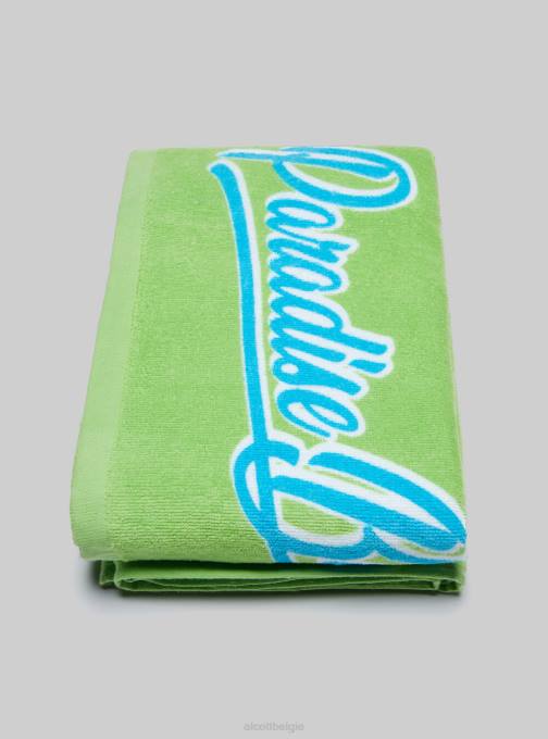 Heren Alcott fpk1 donkerroze fluo katoenen strandlaken met print accessoires PT24505