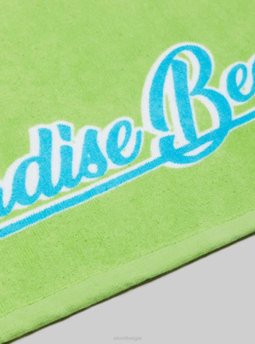 Heren Alcott fpk1 donkerroze fluo katoenen strandlaken met print accessoires PT24505