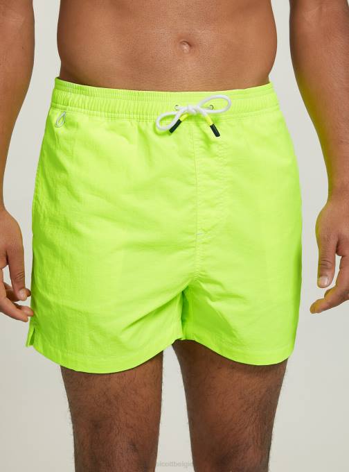 Heren Alcott fgn3 fluo lichtgroen zwemkostuum met borduursel en achterzak kleding PT24724