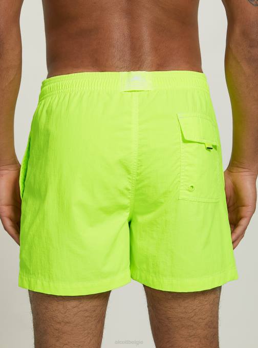 Heren Alcott fgn3 fluo lichtgroen zwemkostuum met borduursel en achterzak kleding PT24724