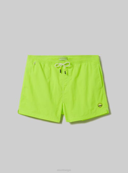 Heren Alcott fgn3 fluo lichtgroen zwemkostuum met borduursel en achterzak kleding PT24724