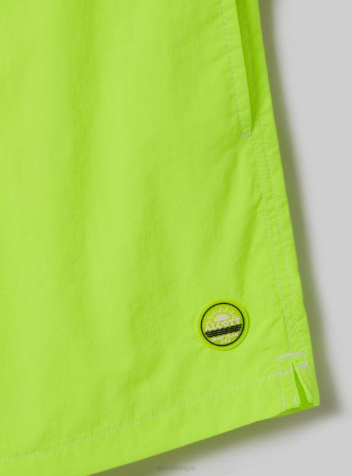 Heren Alcott fgn3 fluo lichtgroen zwemkostuum met borduursel en achterzak kleding PT24724