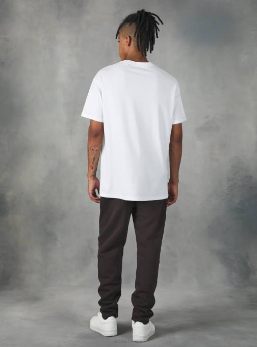 Heren Alcott bg1 beige donker joggingbroek met team 053 print kleding PT241164