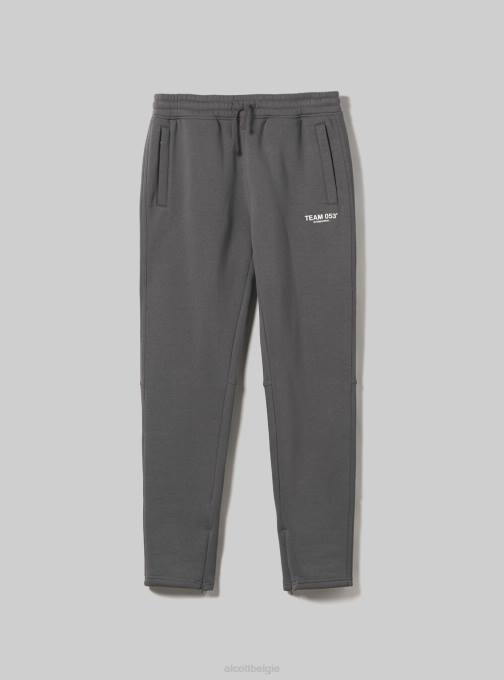 Heren Alcott bg1 beige donker joggingbroek met team 053 print kleding PT24711