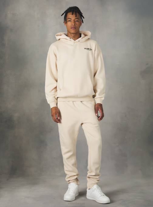 Heren Alcott bg1 beige donker joggingbroek met team 053 print kleding PT24889