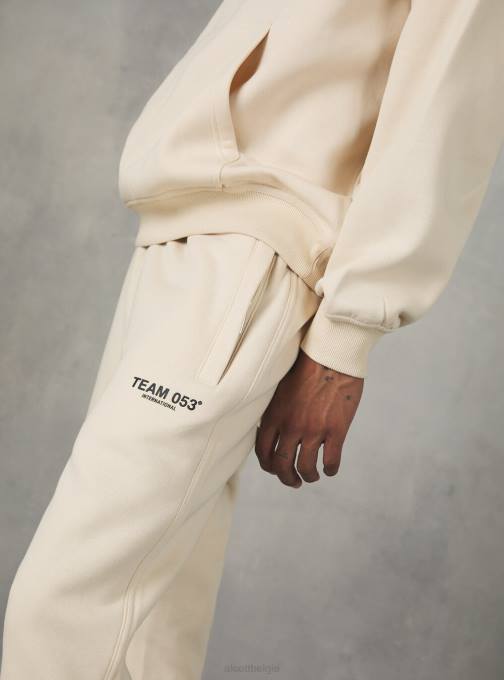Heren Alcott bg1 beige donker joggingbroek met team 053 print kleding PT24889