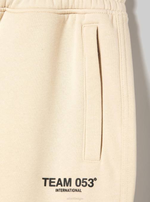 Heren Alcott bg1 beige donker joggingbroek met team 053 print kleding PT24889