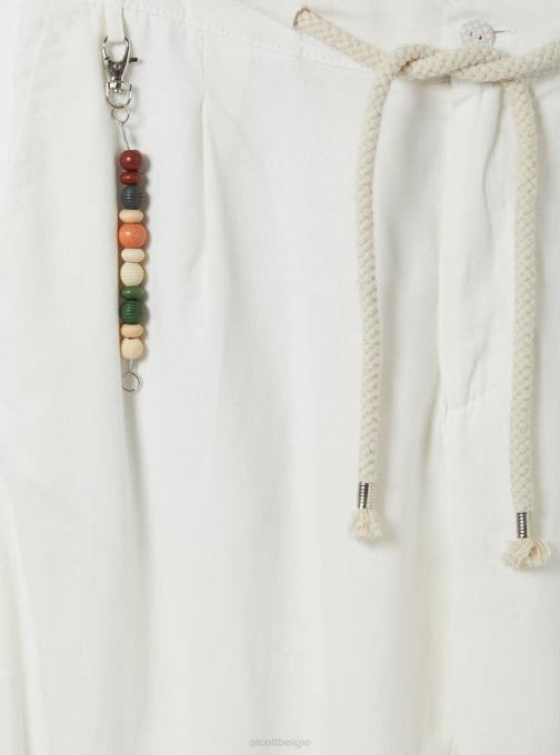 Heren Alcott bg2 beige middel broek van linnenmix met trekkoord in de taille kleding PT24611
