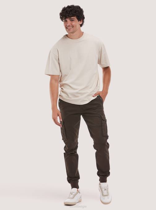 Heren Alcott bg3 beige licht katoenen cargobroek met elastische band kleding PT24803