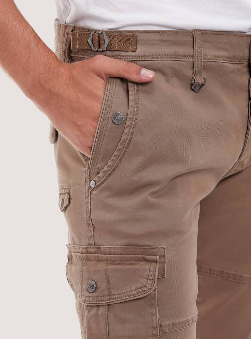 Heren Alcott bg3 beige licht katoenen cargobroek met elastische band kleding PT24865