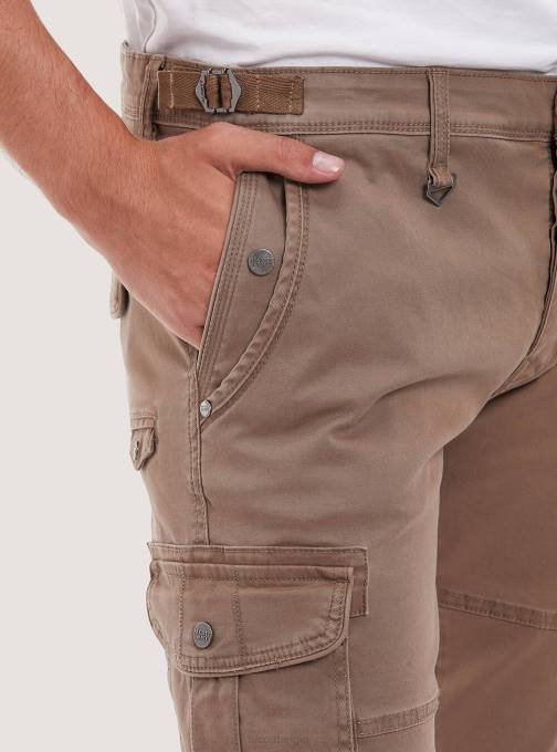 Heren Alcott bg3 beige licht katoenen cargobroek met elastische band kleding PT24865