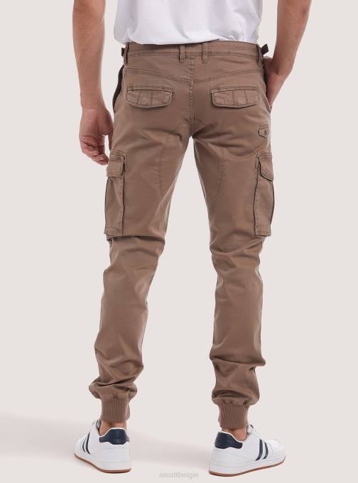 Heren Alcott bg3 beige licht katoenen cargobroek met elastische band kleding PT24865