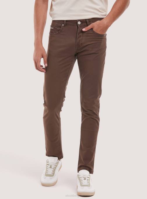 Heren Alcott bk1 zwart Skinny-fit broek van gerecycled katoen kleding PT241081