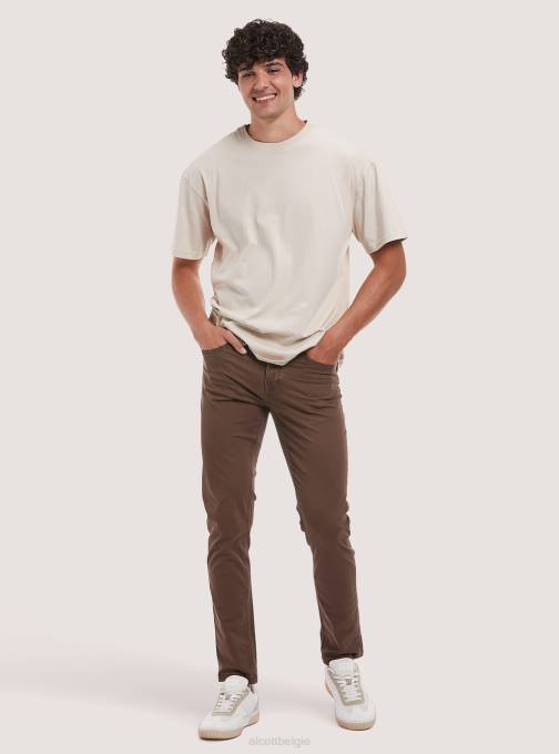 Heren Alcott bk1 zwart Skinny-fit broek van gerecycled katoen kleding PT241081