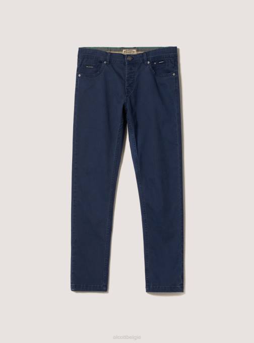 Heren Alcott bk1 zwart Skinny-fit broek van gerecycled katoen kleding PT241203