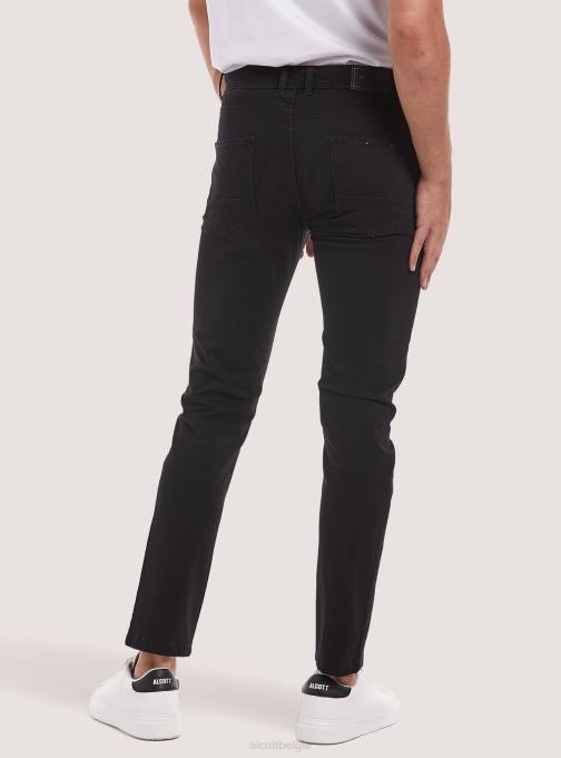 Heren Alcott bk1 zwart Skinny-fit broek van gerecycled katoen kleding PT24914