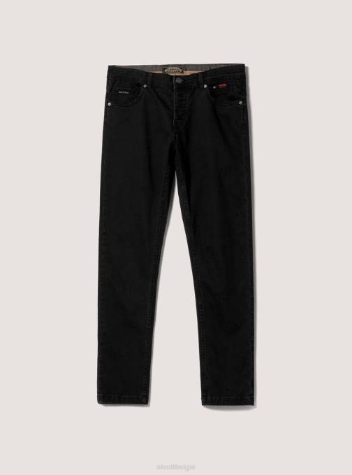 Heren Alcott bk1 zwart Skinny-fit broek van gerecycled katoen kleding PT24914