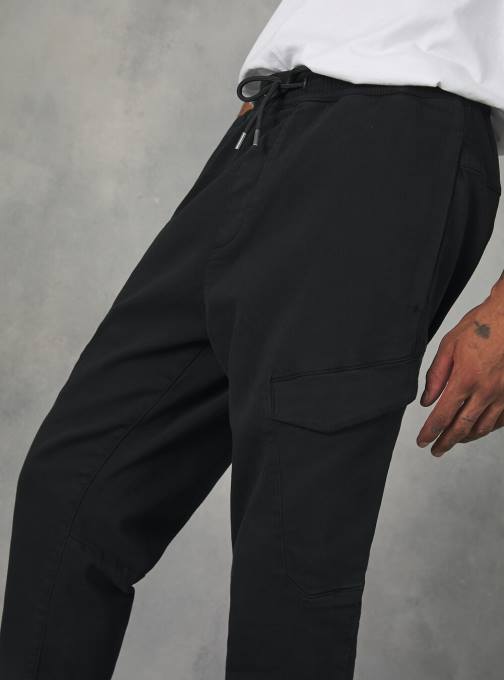 Heren Alcott bk1 zwart joggingbroek met grote zakken kleding PT24886