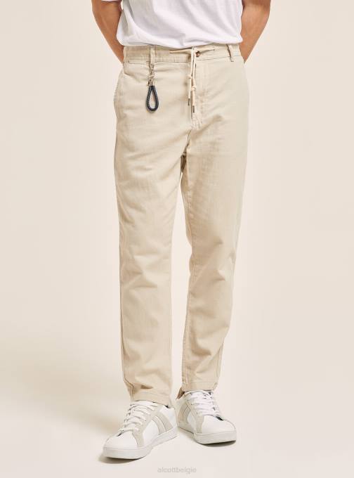 Heren Alcott c017 wit Linnenmix veterbroek kleding PT241071