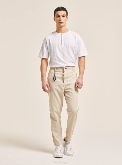 Heren Alcott c017 wit Linnenmix veterbroek kleding PT241071