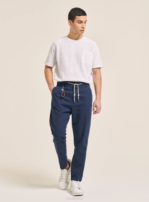 Heren Alcott c017 wit Linnenmix veterbroek kleding PT24605