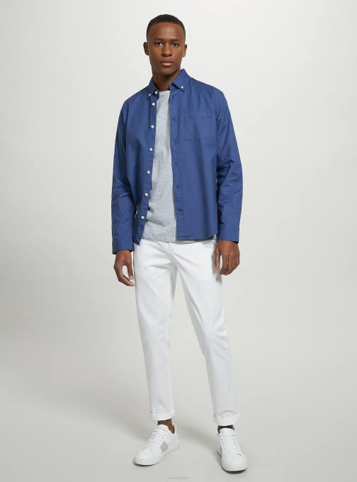 Heren Alcott c2201 blauw chino van stretchkatoenen twill kleding PT24965