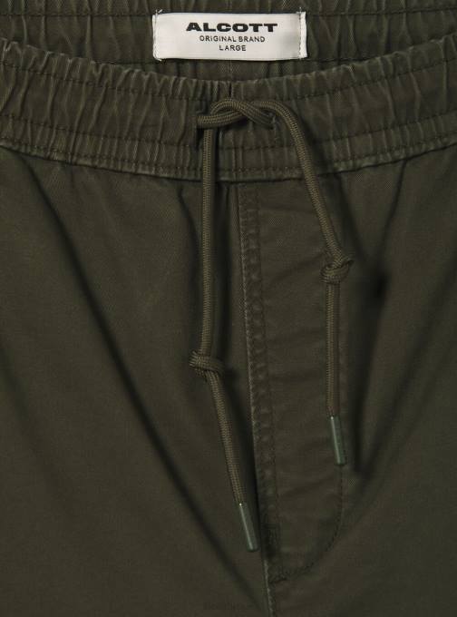 Heren Alcott ky2 kaky medium katoenen joggingbroek met elastische band en trekkoord kleding PT24997
