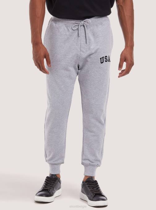 Heren Alcott lichtgrijs gemêleerd zachte joggingbroek kleding PT24871