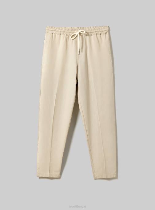 Heren Alcott wh1 gebroken wit pantaloni jogger misto lino kleding PT24899