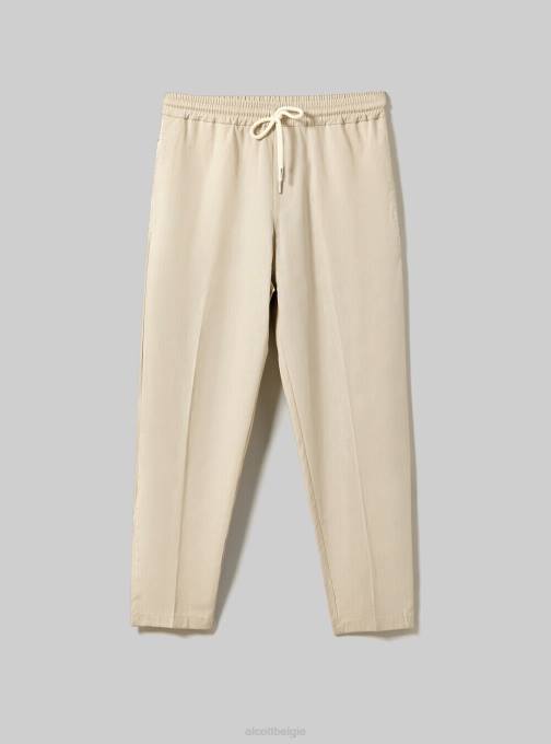 Heren Alcott wh1 gebroken wit pantaloni jogger misto lino kleding PT24899