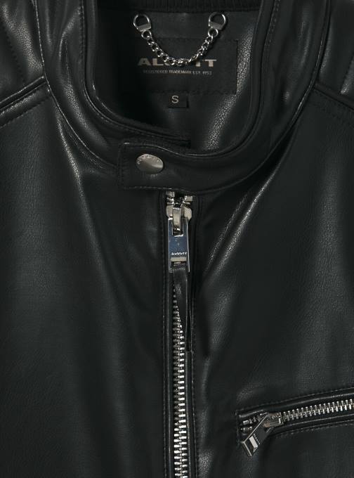 Heren Alcott bk1 zwart Bikerjack met leereffect kleding PT24753