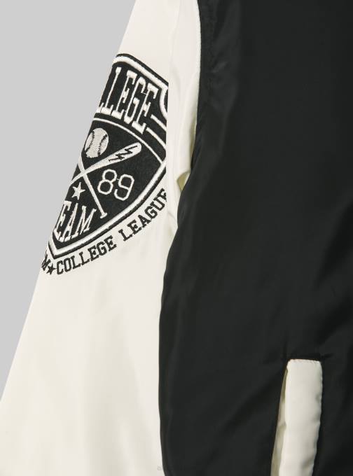 Heren Alcott bk1 zwart Bomberjack in collegestijl met gerecyclede vulling kleding PT24819