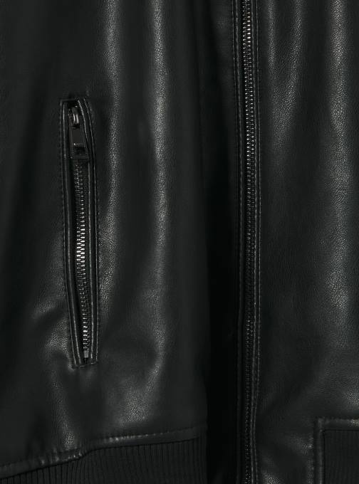 Heren Alcott bk1 zwart Bomberjack met leereffect kleding PT24749