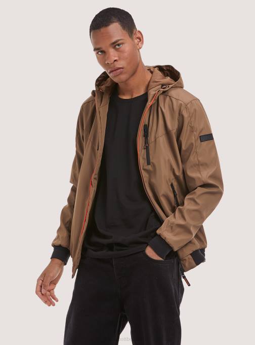 Heren Alcott bk1 zwart winddicht bomberjack met capuchon kleding PT241028