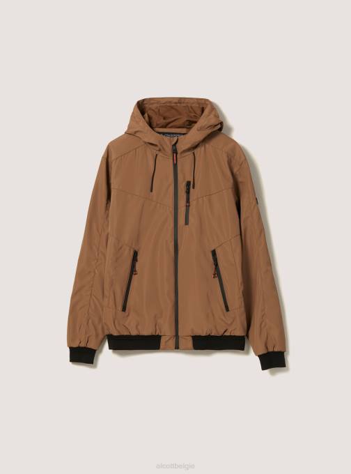 Heren Alcott bk1 zwart winddicht bomberjack met capuchon kleding PT241028