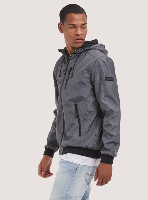 Heren Alcott bk1 zwart winddicht bomberjack met capuchon kleding PT24728