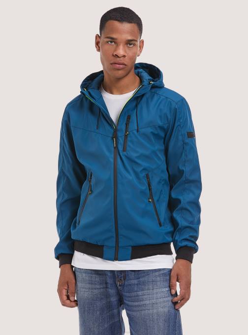 Heren Alcott bk1 zwart winddicht bomberjack met capuchon kleding PT24783