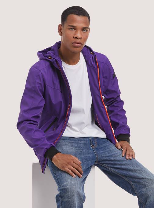 Heren Alcott bk1 zwart winddicht bomberjack met capuchon kleding PT24954