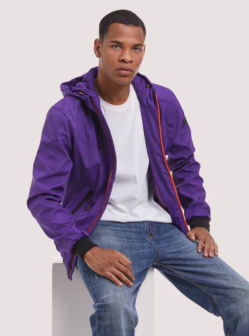 Heren Alcott bk1 zwart winddicht bomberjack met capuchon kleding PT24954