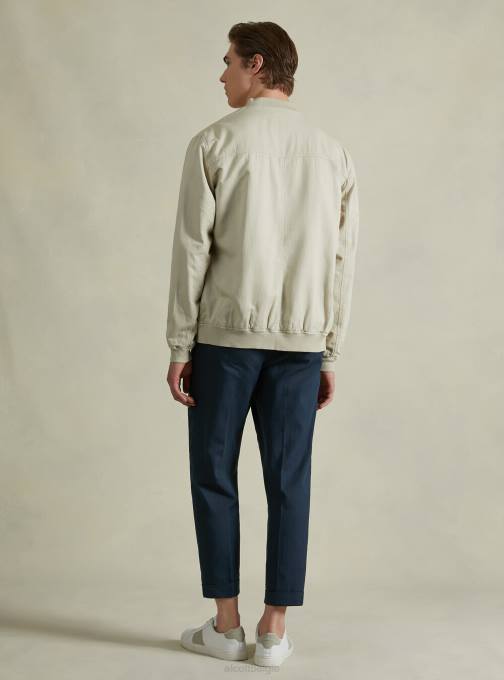 Heren Alcott blauw linnen bomberjack kleding PT24897