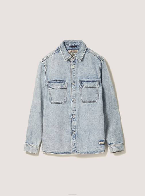 Heren Alcott d006 azuurblauw denim overhemdjasje kleding PT241043